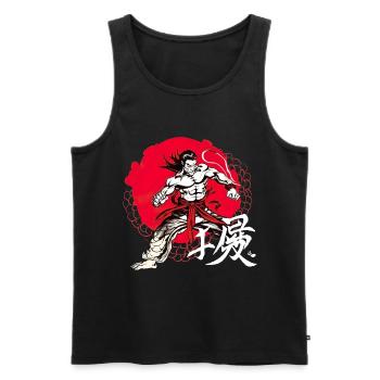 Japanischer Krieger Tradition Kampfkunst - Männer Premium Bio Tank Top - Schwarz - Vorne - AI Model Male 178 light (178cm)