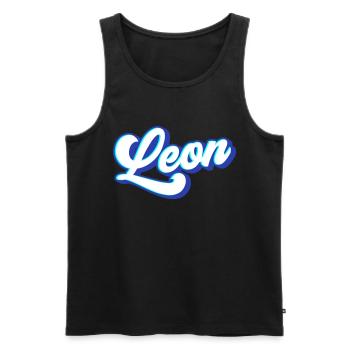 Leon | Farben änderbar - Männer Premium Bio Tank Top - Schwarz - Vorne - AI Model Male 178 light (178cm)