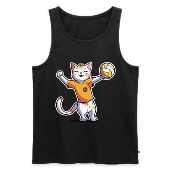 Volley-ball enfants chat I drôles d’animaux | Des sports | - Débardeur bio Premium Homme - noir - Devant - Michal (187cm)