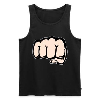 Fist hand icon front - Men's Premium Organic Tank Top - black - Front - AI Model Male 178 light (178cm)