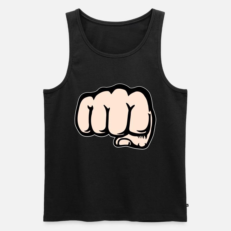 Fist hand icon front - Men's Premium Organic Tank Top - black