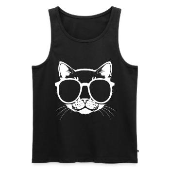 Lustige Katze mit Sonnenbrille Kätzchen Sonnenbrille Katzen - Männer Premium Bio Tank Top - Schwarz - Vorne - AI Model Male 178 light (178cm)