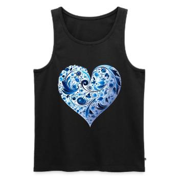 Kunst Herz Liebe Liebesbeweis Gefühle - Männer Premium Bio Tank Top - Schwarz - Vorne - Michal (187cm)