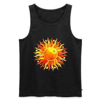 Gebürstetes Aquarell gemalte Sonne - Männer Premium Bio Tank Top - Schwarz - Vorne - AI Model Male 178 light (178cm)