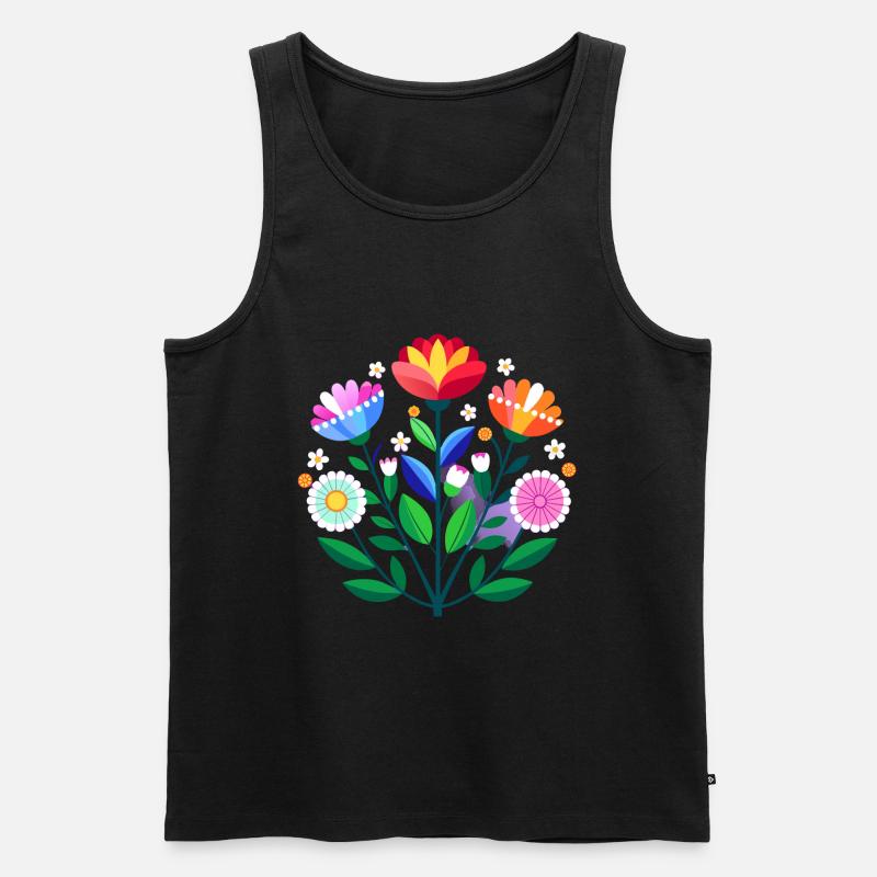 Subtile Bi Pride Blumen - Männer Premium Bio Tank Top - Schwarz
