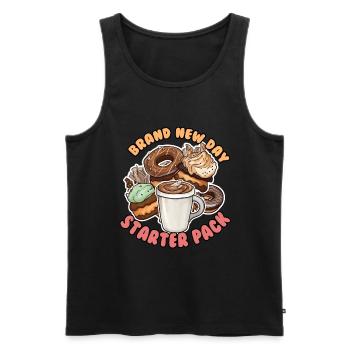 Art Café - Starter Pack - Men's Premium Organic Tank Top - black - Front - AI Model Male 178 light (178cm)