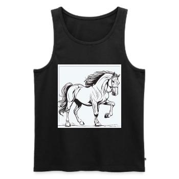 Horse, Horses, Pony, Stallion, Ross, Horse - Men's Premium Organic Tank Top - black - Front - AI Model Male 178 light (178cm)