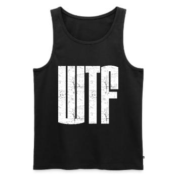 WTF - Männer Premium Bio Tank Top - Schwarz - Vorne - Michal (187cm)