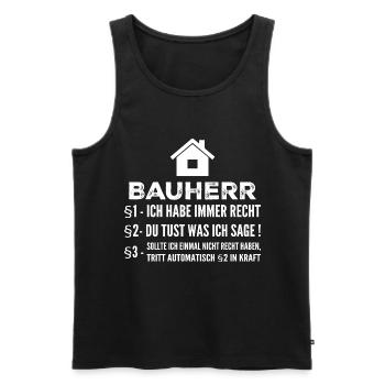 Chantier de construction de maison de constructeur cadeau amusant - Débardeur bio Premium Homme - noir - Devant - Michal (187cm)
