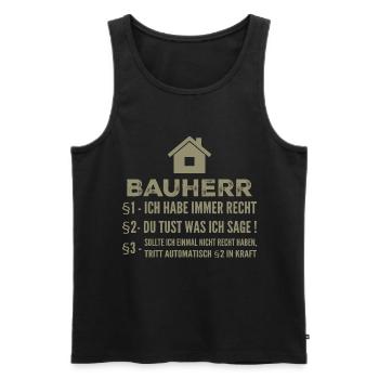 Chantier de construction de maison de constructeur cadeau amusant - Débardeur bio Premium Homme - noir - Devant - Michal (187cm)