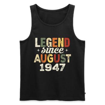 August 1947 Anniversary August 1947 - August 1947 - Men's Premium Organic Tank Top - black - Front - Michal (187cm)