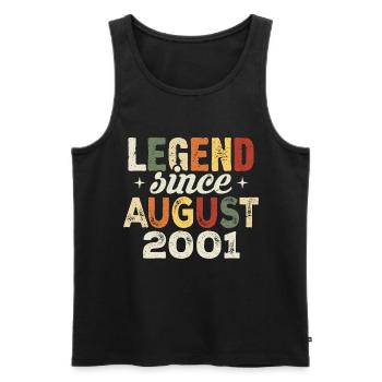 August 2001 Anniversary August 2001 - August 2001 - Men's Premium Organic Tank Top - black - Front - AI Model Male 178 light (178cm)