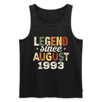 Août 1993 Anniversaire Août 1993 - Août 1993 - Débardeur bio Premium Homme - noir - Devant - Michal (187cm)