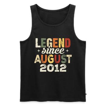 August 2012 Anniversary August 2012 - August 2012 - Men's Premium Organic Tank Top - black - Front - AI Model Male 178 light (178cm)