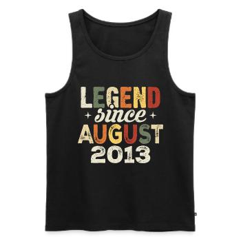 August 2013 Anniversary August 2013 - August 2013 - Men's Premium Organic Tank Top - black - Front - AI Model Male 178 light (178cm)