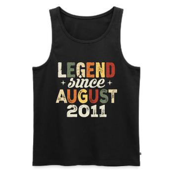 Août 2011 Anniversaire Août 2011 - Août 2011 - Débardeur bio Premium Homme - noir - Devant - Michal (187cm)