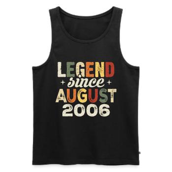 August 2006 Anniversary August 2006 - August 2006 - Men's Premium Organic Tank Top - black - Front - AI Model Male 178 light (178cm)