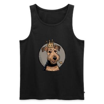 Airedale Terrier - Männer Premium Bio Tank Top - Schwarz - Vorne - AI Model Male 178 light (178cm)
