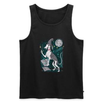 Magic Greyhound in Wizard Outfit for Wizard - Men's Premium Organic Tank Top - black - Front - AI Model Male 178 light (178cm)