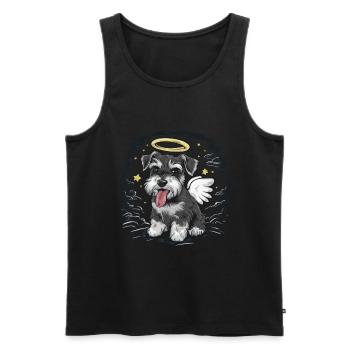 Schnauzer miniature comme ange - Débardeur bio Premium Homme - noir - Devant - Michal (187cm)