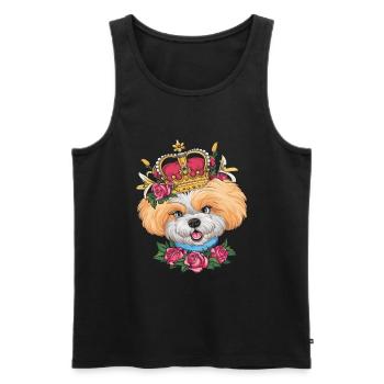 Basenji Dog with Roses, Lillien for Dog Lovers - Men's Premium Organic Tank Top - black - Front - Michal (187cm)