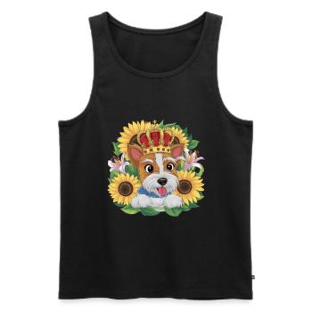 Conception de dessin animé mignon avec Norfolk Terrier - Débardeur bio Premium Homme - noir - Devant - AI Model Male 178 light (178cm)