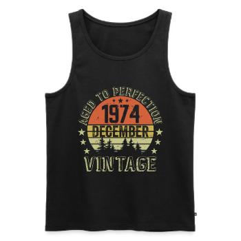 Retro Geburtstagsgeschenk - Geboren im Dezember 1974 - Männer Premium Bio Tank Top - Schwarz - Vorne - Michal (187cm)