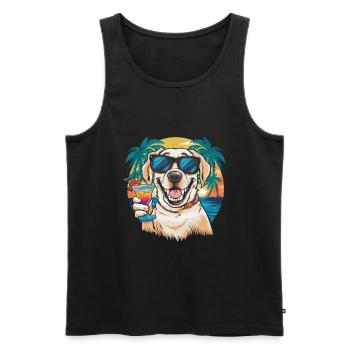 Mignon Labrador Retriever - Débardeur bio Premium Homme - noir - Devant - Michal (187cm)