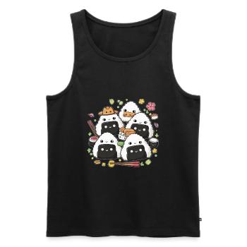 Niedliche Kawaii Onigiri Reisbällchen - Männer Premium Bio Tank Top - Schwarz - Vorne - AI Model Male 178 light (178cm)