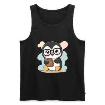 Pingouin Kawaii avec Licorne Ouftit - Débardeur bio Premium Homme - noir - Devant - Michal (187cm)
