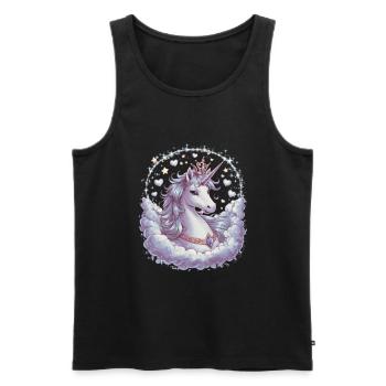 Magisches und fantasievolles Einhorn mit Sternen - Männer Premium Bio Tank Top - Schwarz - Vorne - Michal (187cm)