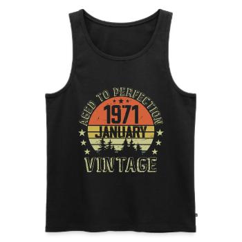 Born In January Birthday Gift January 1971 - Men's Premium Organic Tank Top - black - Front - Michal (187cm)
