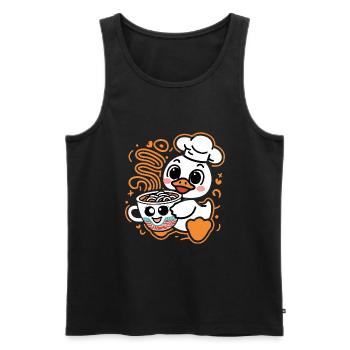 Kawaii Duckling in with Cup Noodles - Men's Premium Organic Tank Top - black - Front - Michal (187cm)