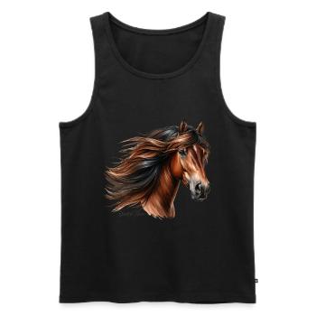 Quarter Horse - Débardeur bio Premium Homme - noir - Devant - AI Model Male 178 light (178cm)