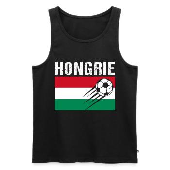 Hungary Flag Hungarian Football Gift - Men's Premium Organic Tank Top - black - Front - Michal (187cm)