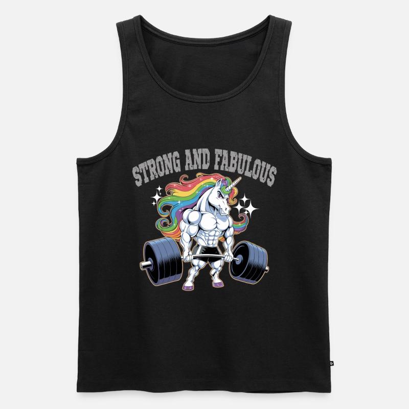 Unicorn Power - Männer Premium Bio Tank Top - Schwarz