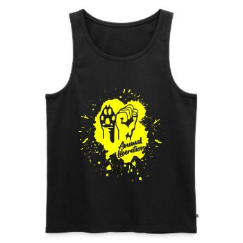 Libération Animale - Peinture (jaune) - Débardeur bio Premium Homme - noir - Devant - AI Model Male 178 light (178cm)