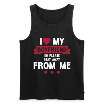 I Love My Boyfriend So Please Stay Away From Me - Men's Premium Organic Tank Top - black - Front - Michal (187cm)