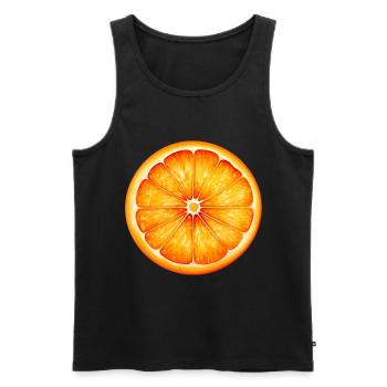 Orange für einen Orange Liebhaber - Männer Premium Bio Tank Top - Schwarz - Vorne - Michal (187cm)