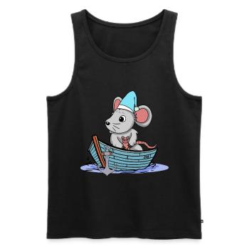 Maritime Mouse Rodent Boat Cruise Travel Child - Men's Premium Organic Tank Top - black - Front - Michal (187cm)