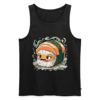 Niedliche Sushi Fisch Reis Japanisches Essen - Männer Premium Bio Tank Top - Schwarz - Vorne - Michal (187cm)