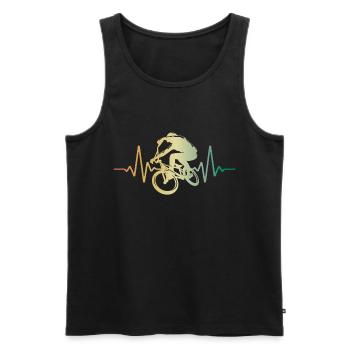 Heartbeat BMX Pulse ECG - Débardeur bio Premium Homme - noir - Devant - Michal (187cm)