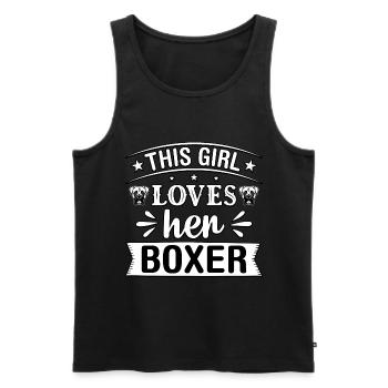 Cette fille aime son boxer - Débardeur bio Premium Homme - noir - Devant - Michal (187cm)