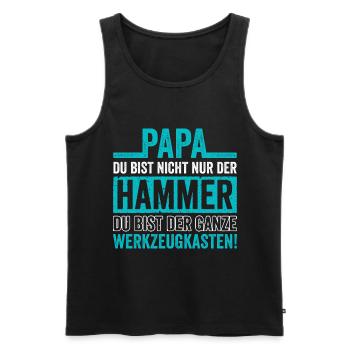 Papa du bist nicht nur der Hammer - Männer Premium Bio Tank Top - Schwarz - Vorne - AI Model Male 178 light (178cm)
