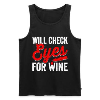 The ophthalmologist will check the eyes for wine - Men's Premium Organic Tank Top - black - Front - Michal (187cm)