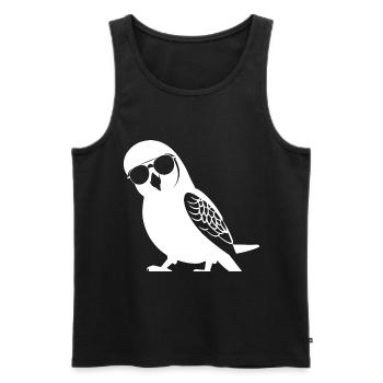 Lustiger Vogel mit Sonnenbrille Cool Bourke's Parak - Männer Premium Bio Tank Top - Schwarz - Vorne - AI Model Male 178 light (178cm)
