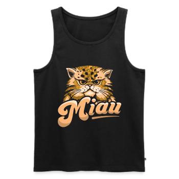 Miau Katze Cat Haustier - Männer Premium Bio Tank Top - Schwarz - Vorne - Michal (187cm)