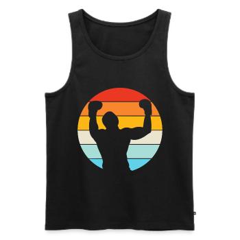 Boxen Vintage - Männer Premium Bio Tank Top - Schwarz - Vorne - AI Model Male 178 light (178cm)