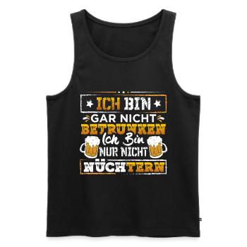 Ich bin gar nicht Betrunken - Männer Premium Bio Tank Top - Schwarz - Vorne - Michal (187cm)