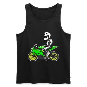 Moto Lifestyle / Moto / Moto motard - Débardeur bio Premium Homme - noir - Devant - Michal (187cm)